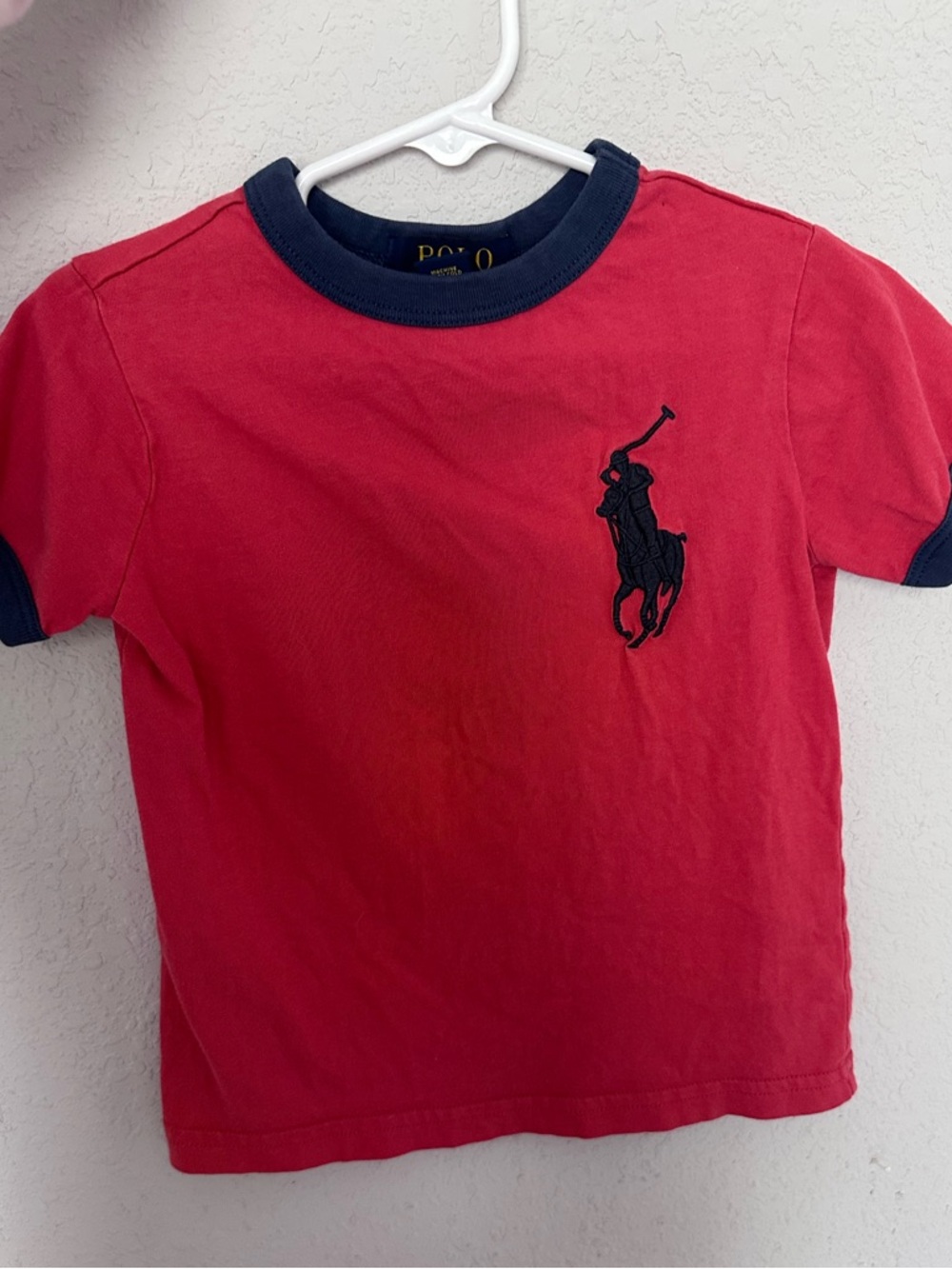 Polo by Ralph Lauren Red Short-Sleeve Tee with Navy Trim